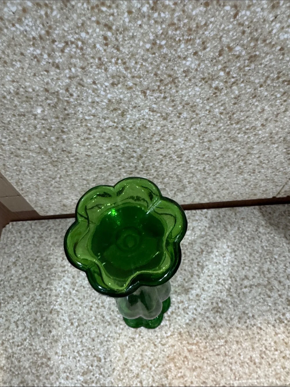 Green Glass Bud Vase with Stopper